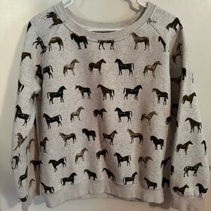 SM Wardrobe Gray Sweatshirt with Horse Design
